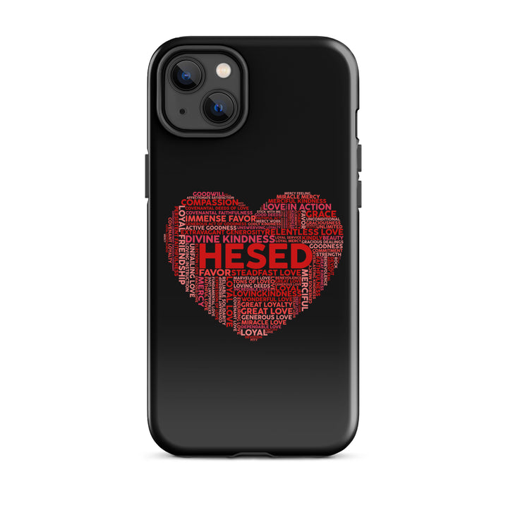 Christian Phone Case Hesed Heart Black for iPhone® iPhone® Phone Cases Glossy iPhone 14 Plus 