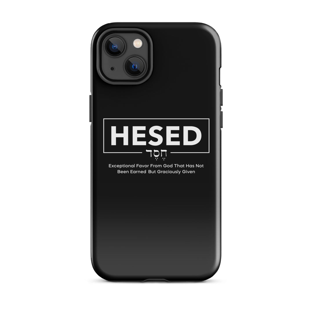 Christian Phone Case Hesed Hebrew Exceptional Favor Black for iPhone® iPhone® Phone Cases Glossy iPhone 14 Plus 