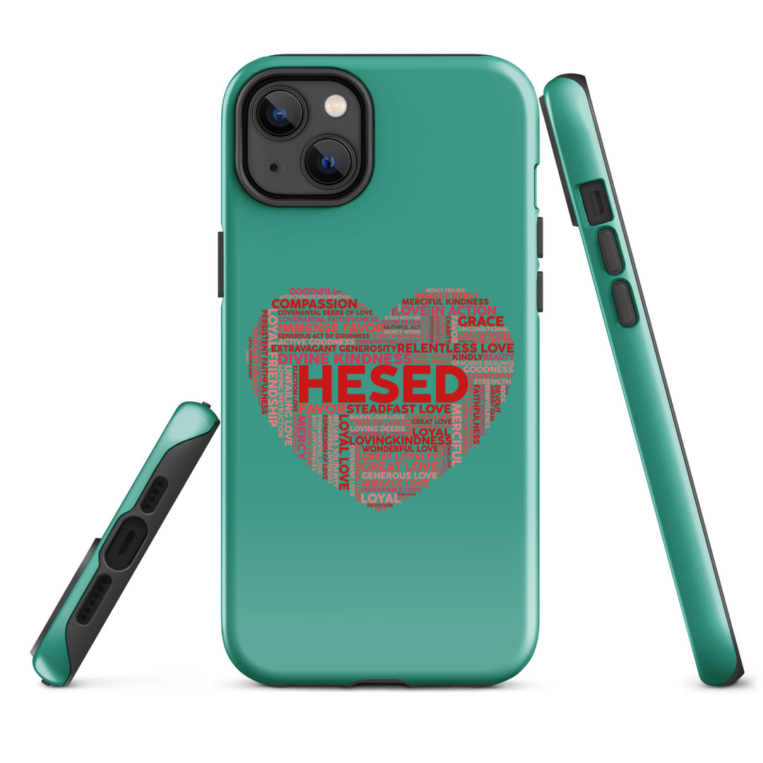 Christian Phone Case Hesed Heart Teal for iPhone® iPhone® Phone Cases   