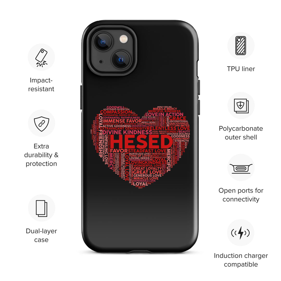 Christian Phone Case Hesed Heart Black for iPhone® iPhone® Phone Cases   