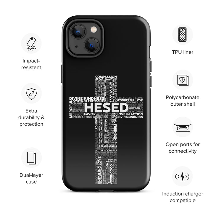 Christian Phone Case Hesed Cross Black for iPhone® iPhone® Phone Cases   