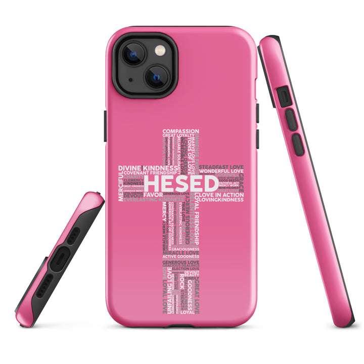 Christian Phone Case Hesed Cross Pink for iPhone® iPhone® Phone Cases   