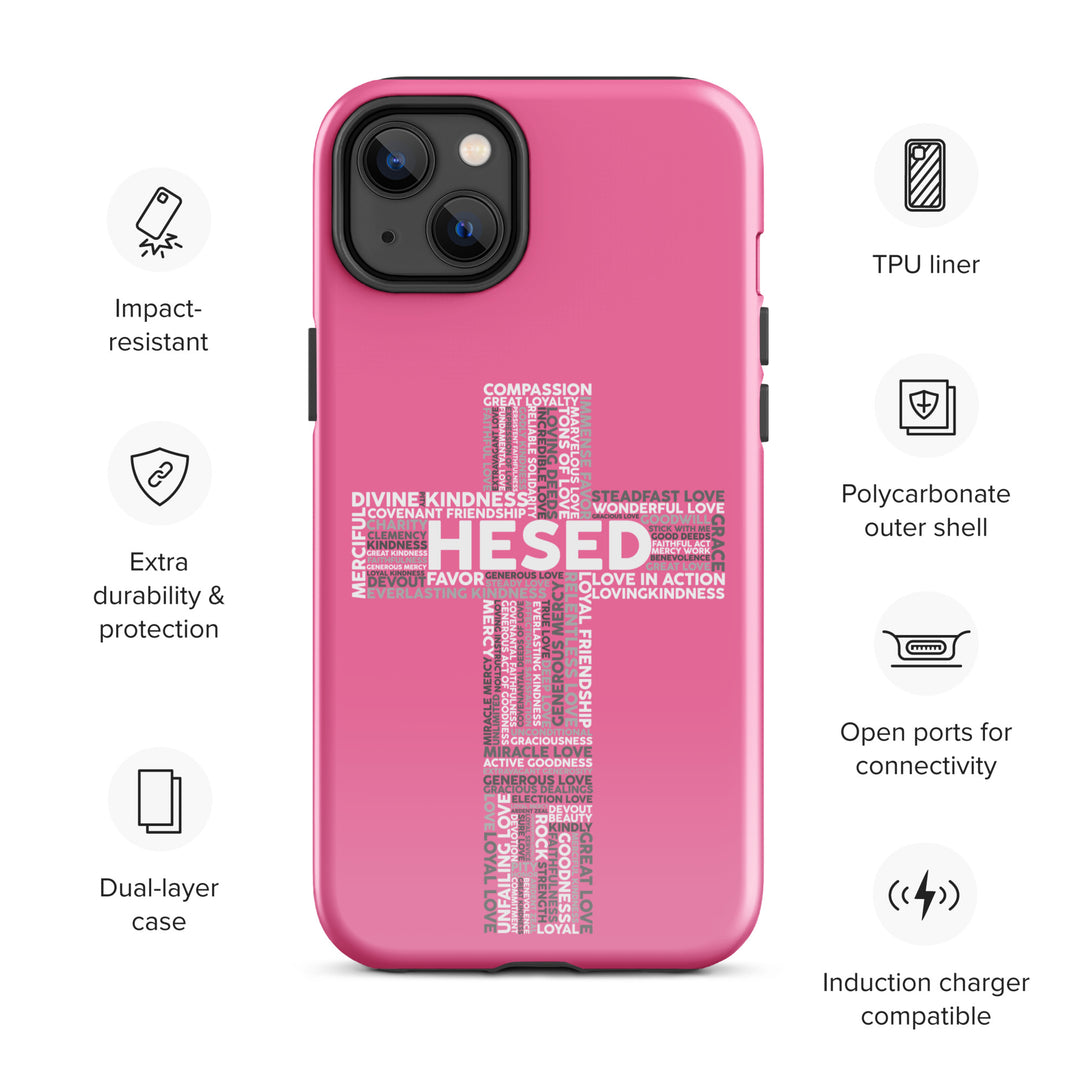 Christian Phone Case Hesed Cross Pink for iPhone® iPhone® Phone Cases   