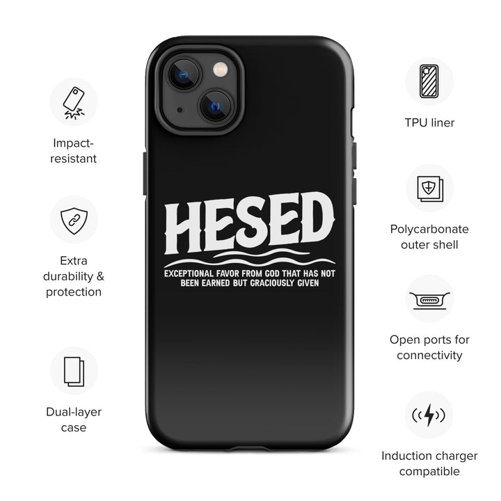 Christian Phone Case Hesed Exceptional Favor Black for iPhone® iPhone® Phone Cases   