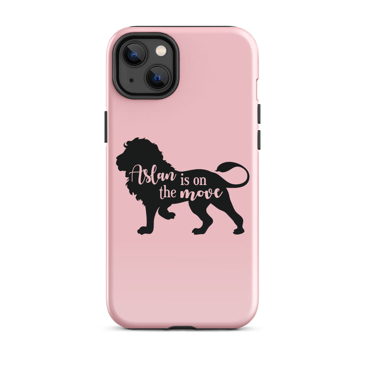 Christian Phone Case Aslan Is On Move Pink for iPhone® iPhone® Phone Cases Glossy iPhone 14 Plus 