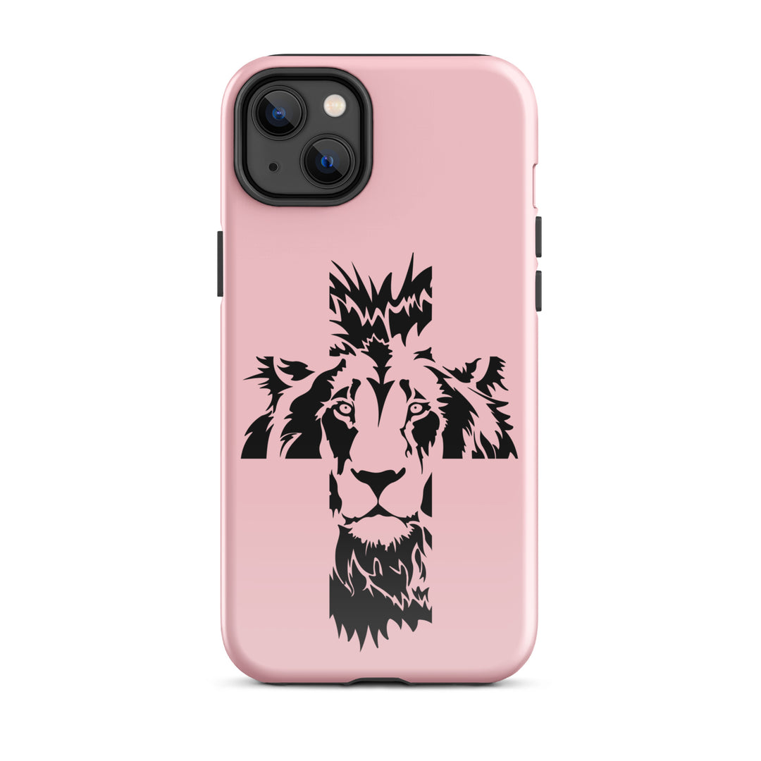 Christian Phone Case Aslan Cross Pink for iPhone® iPhone® Phone Cases Glossy iPhone 14 Plus 