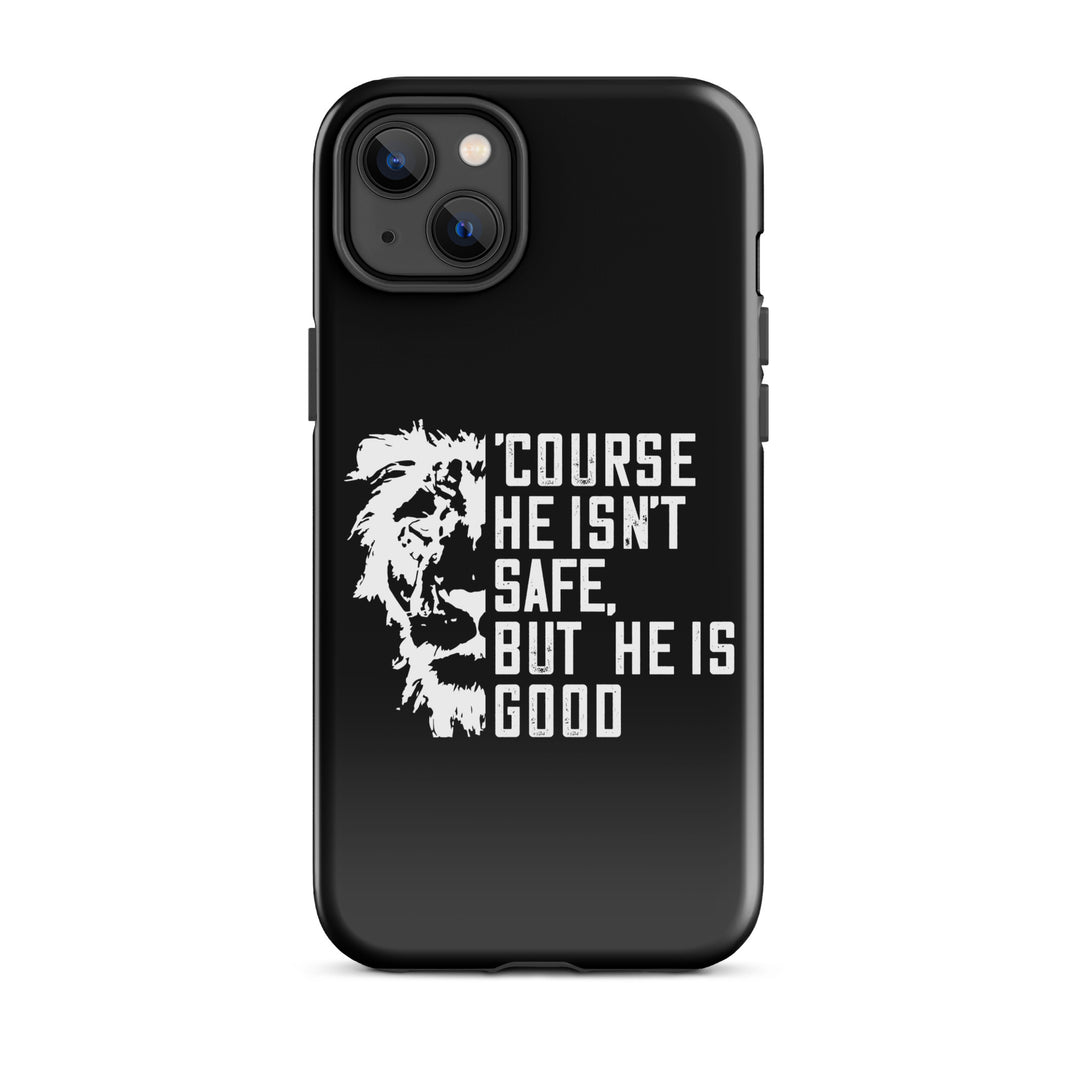 Christian Phone Case for iPhone® 'Course He Isn't Safe Black iPhone® Phone Cases Glossy iPhone 14 Plus 