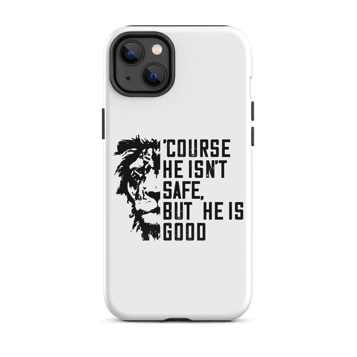 Christian Phone Case 'Course He Isn't Safe White for iPhone® iPhone® Phone Cases Glossy iPhone 14 Plus 