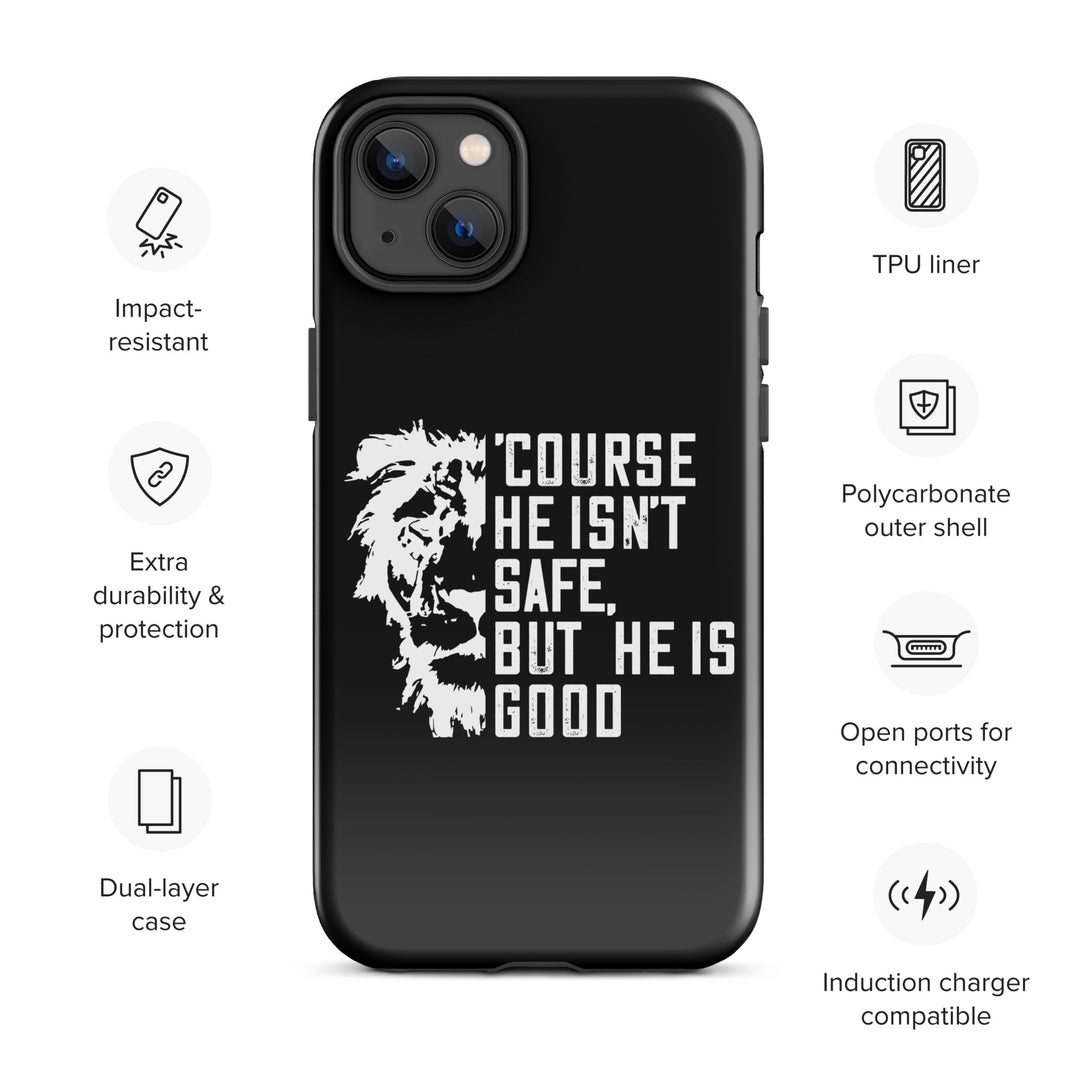 Christian Phone Case for iPhone® 'Course He Isn't Safe Black iPhone® Phone Cases   