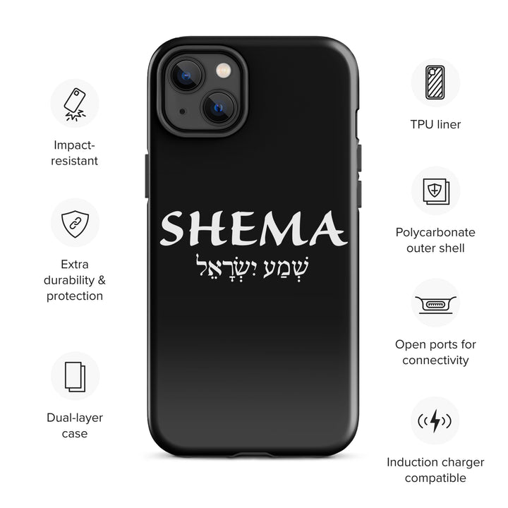 Christian Phone Case Shema Hebrew Black for iPhone® iPhone® Phone Cases   