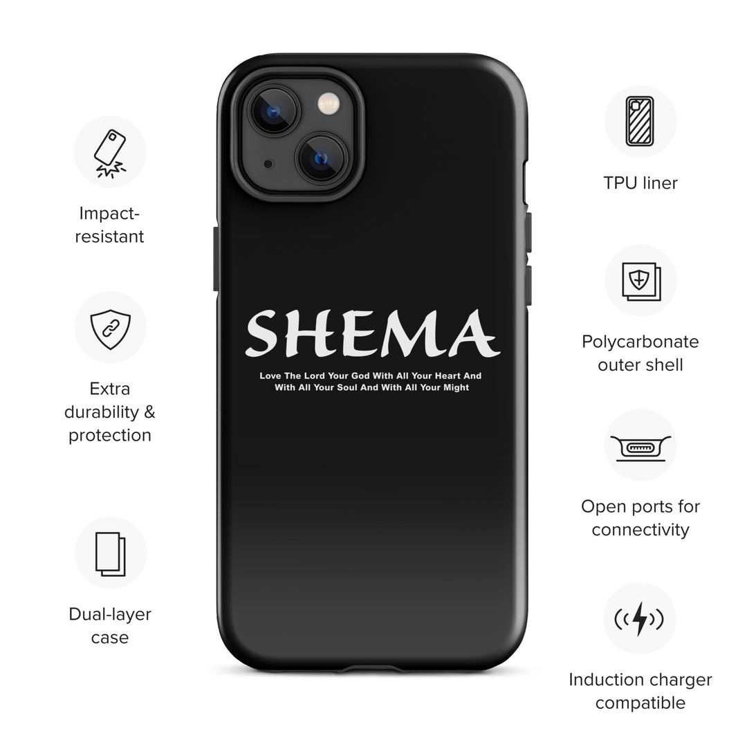 Christian Phone Case Shema Love The Lord Black  for iPhone® iPhone® Phone Cases   