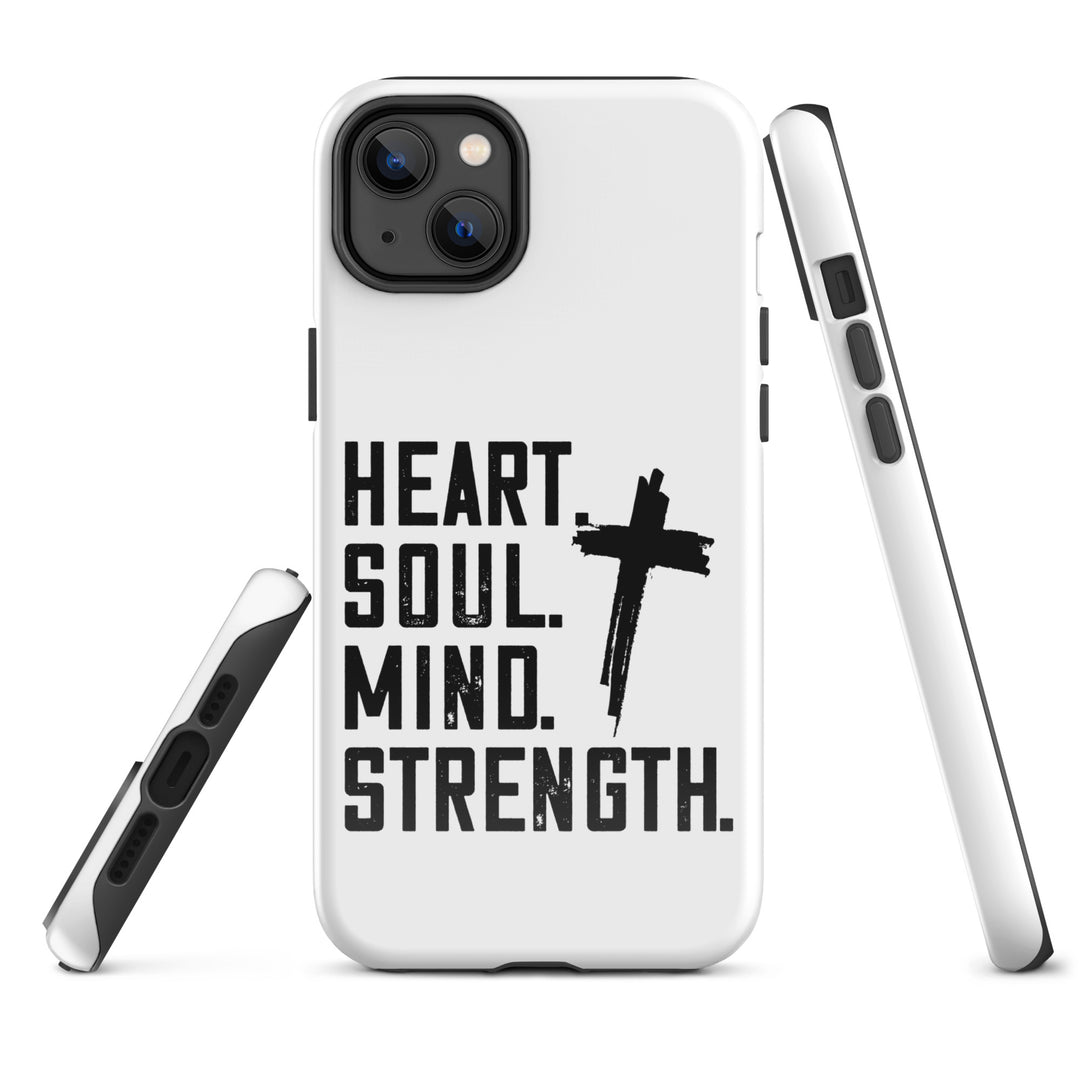 Christian Phone Case Heart Soul Mind Strength White for iPhone® iPhone® Phone Cases   