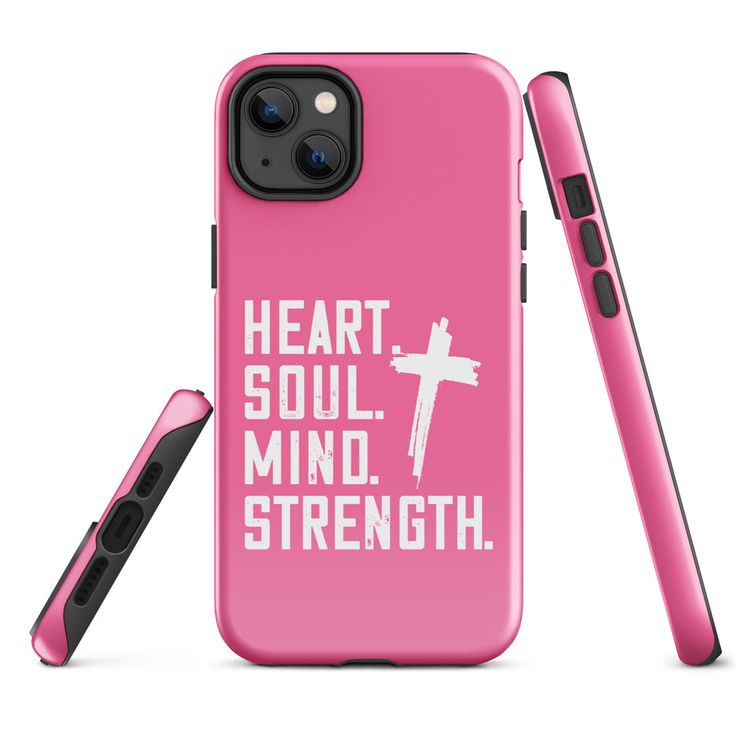 Christian Phone Case Heart Soul Mind Strength Pink for iPhone® iPhone® Phone Cases   