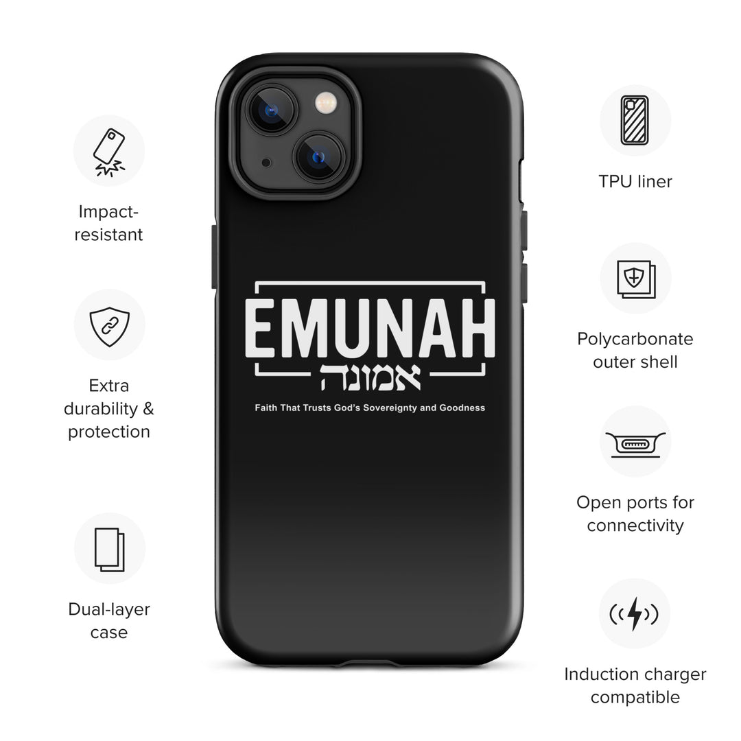 Christian Phone Case Emunah Faith That Trusts Black for iPhone® iPhone® Phone Cases   