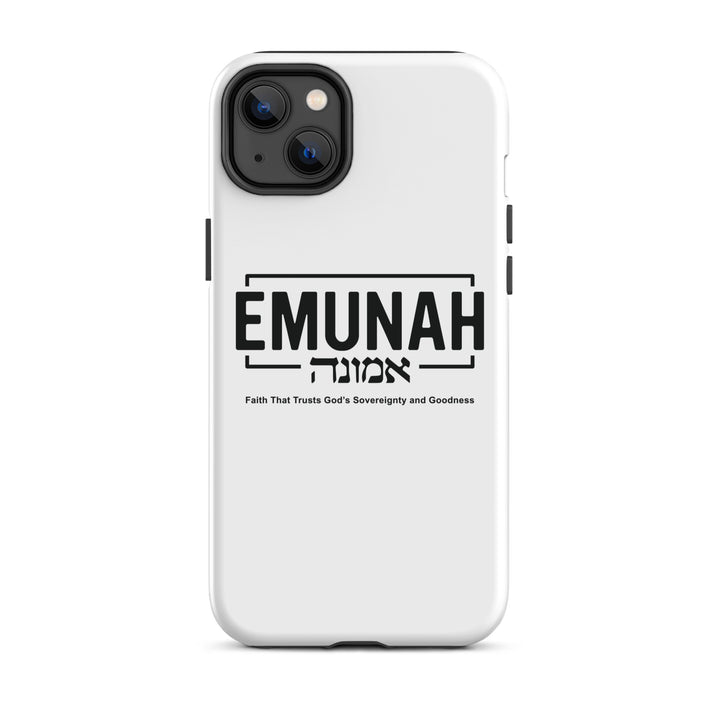 Christian Phone Case Emunah Faith That Trusts White for iPhone® iPhone® Phone Cases Glossy iPhone 14 Plus 