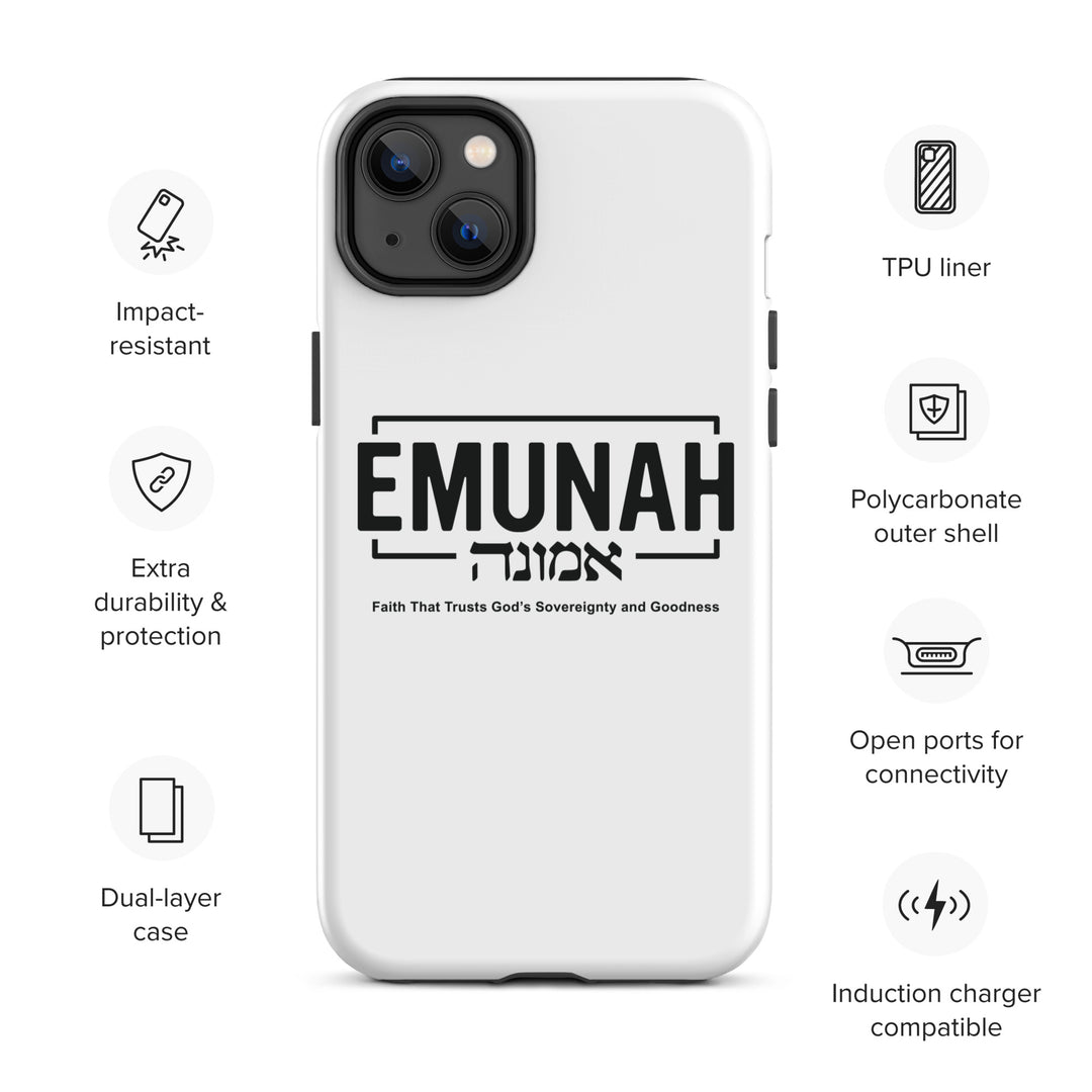 Christian Phone Case Emunah Faith That Trusts White for iPhone® iPhone® Phone Cases   