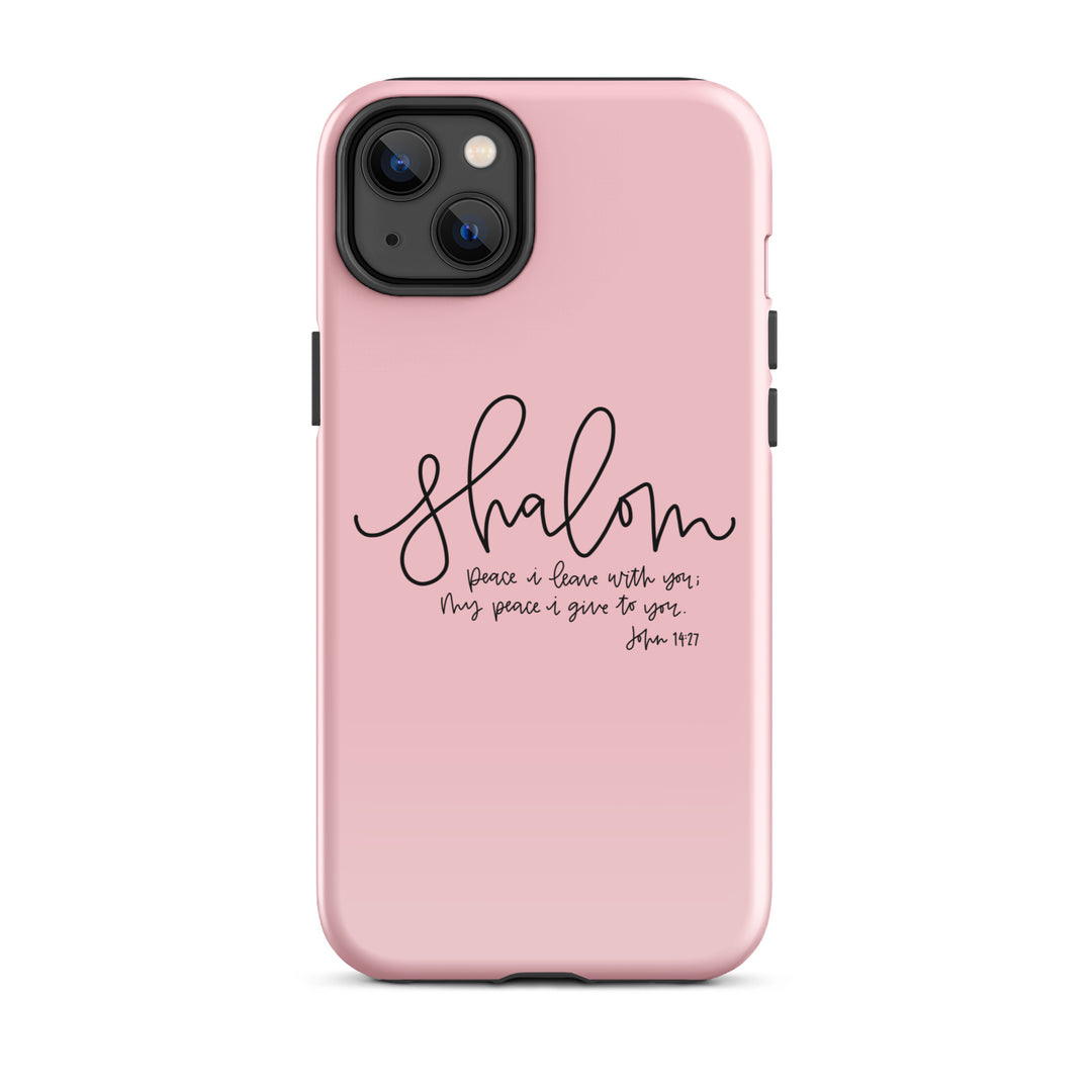 Christian Phone Case Shalom Pink for iPhone® iPhone® Phone Cases Glossy iPhone 14 Plus 