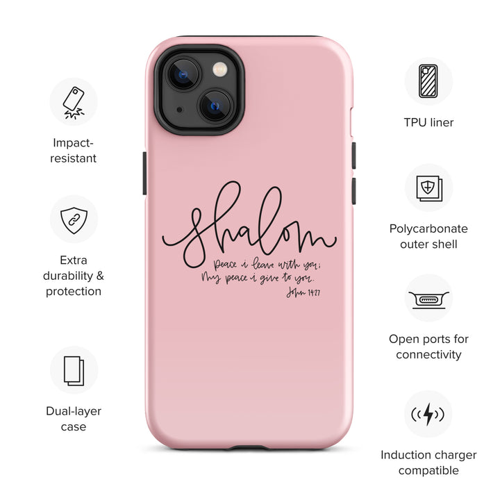 Christian Phone Case Shalom Pink for iPhone® iPhone® Phone Cases   