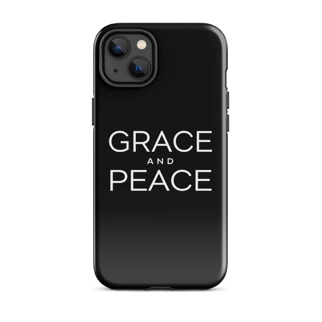 Christian Phone Case Grace and Peace Black for iPhone® iPhone® Phone Cases Glossy iPhone 14 Plus 