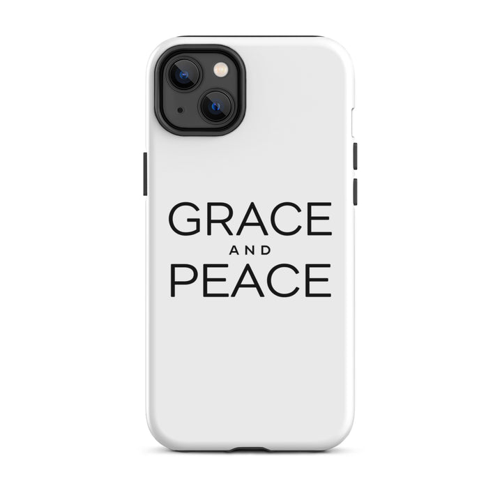 Christian Phone Case Grace and Peace White for iPhone® iPhone® Phone Cases Glossy iPhone 14 Plus 