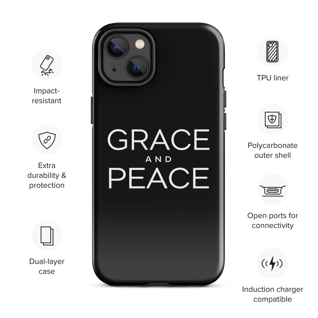 Christian Phone Case Grace and Peace Black for iPhone® iPhone® Phone Cases   