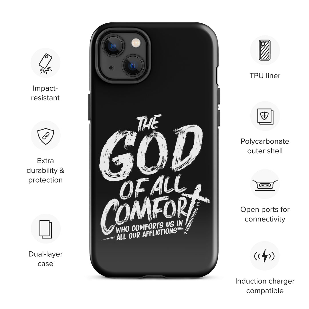 Christian Phone Case God of All Comfort Black for iPhone® iPhone® Phone Cases   