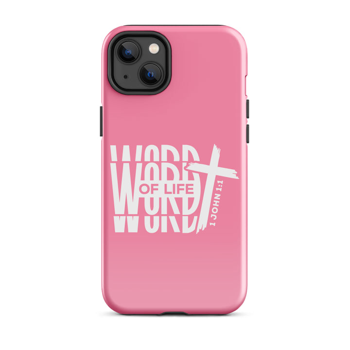 Christian Phone Case Word of Life Cross Pink for iPhone® iPhone® Phone Cases Glossy iPhone 14 Plus 