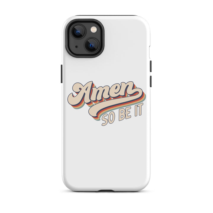 Christian Phone Case Amen So Be It White for iPhone® iPhone® Phone Cases Glossy iPhone 14 Plus 