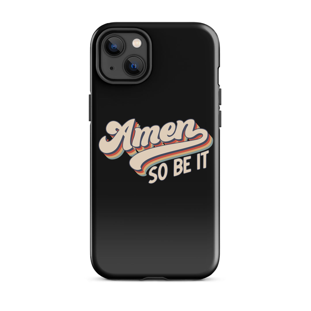 Christian Phone Case Amen So Be It Black for iPhone® iPhone® Phone Cases Glossy iPhone 14 Plus 