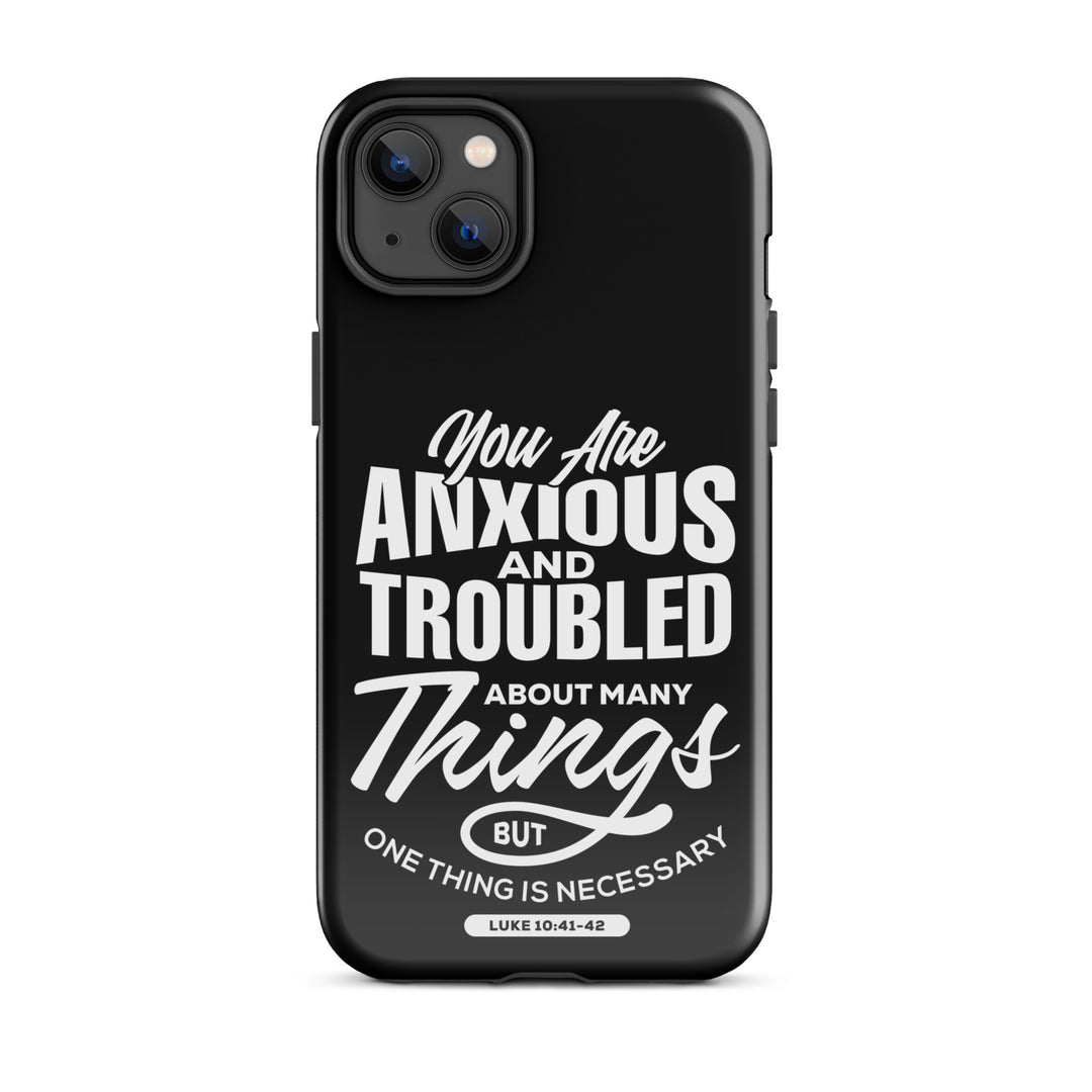 Christian Phone Case Anxious And Troubled Black for iPhone® iPhone® Phone Cases Glossy iPhone 14 Plus 