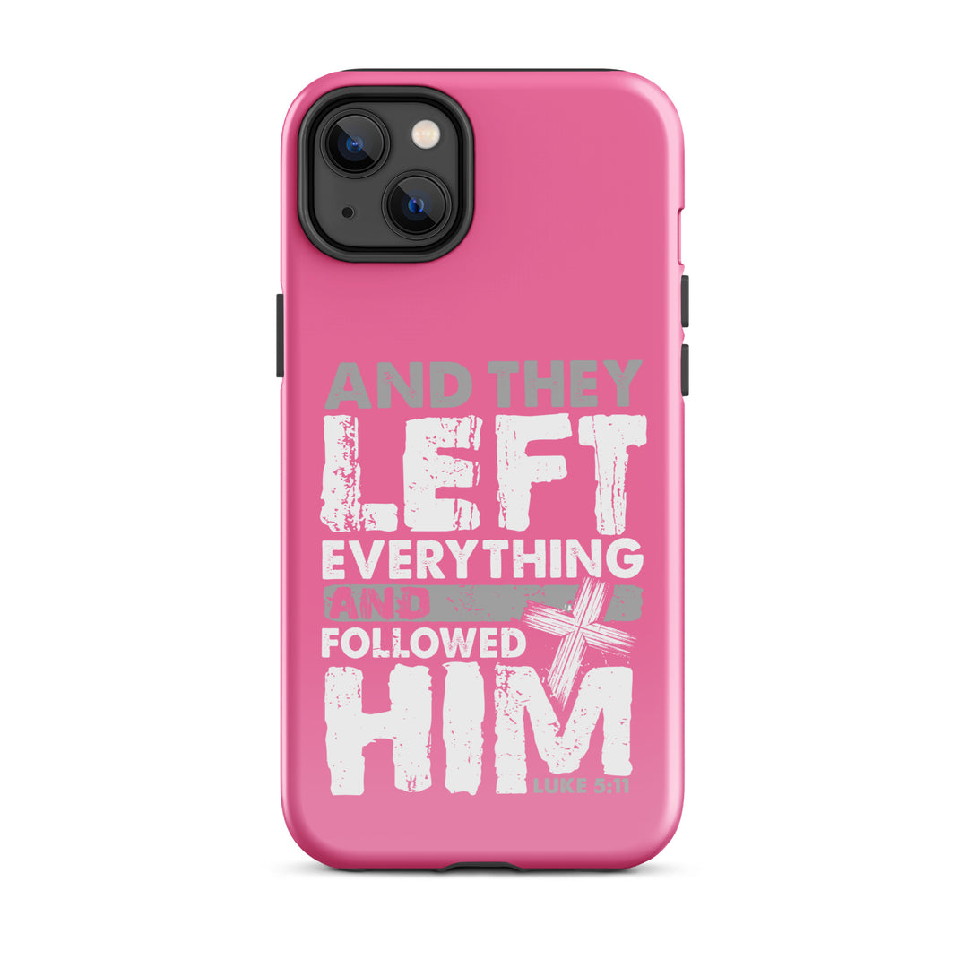 Christian Phone Case Left Everything Cross Pink for iPhone® iPhone® Phone Cases Glossy iPhone 14 Plus 