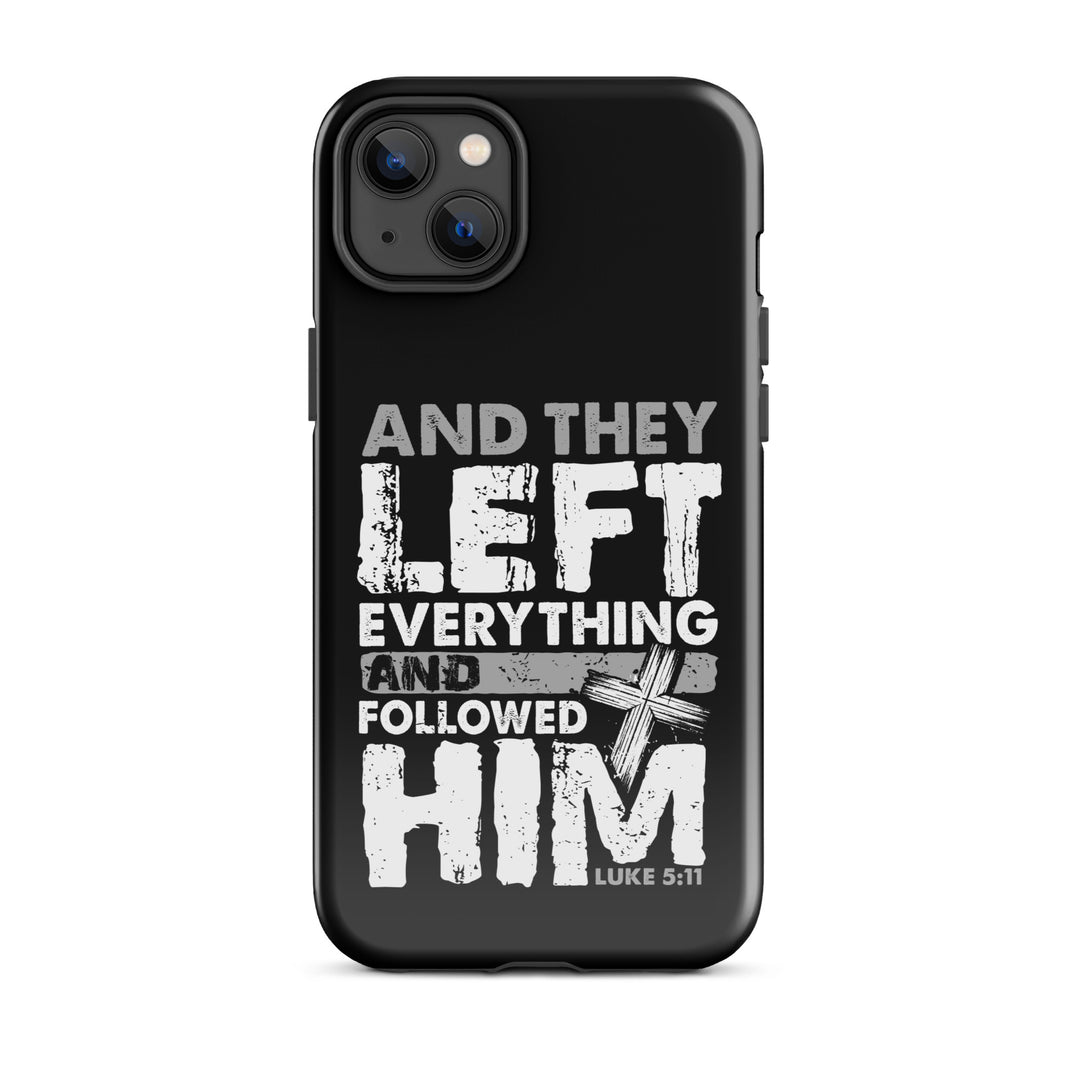 Christian Phone Case Left Everything Cross Black for iPhone® iPhone® Phone Cases Glossy iPhone 14 Plus 