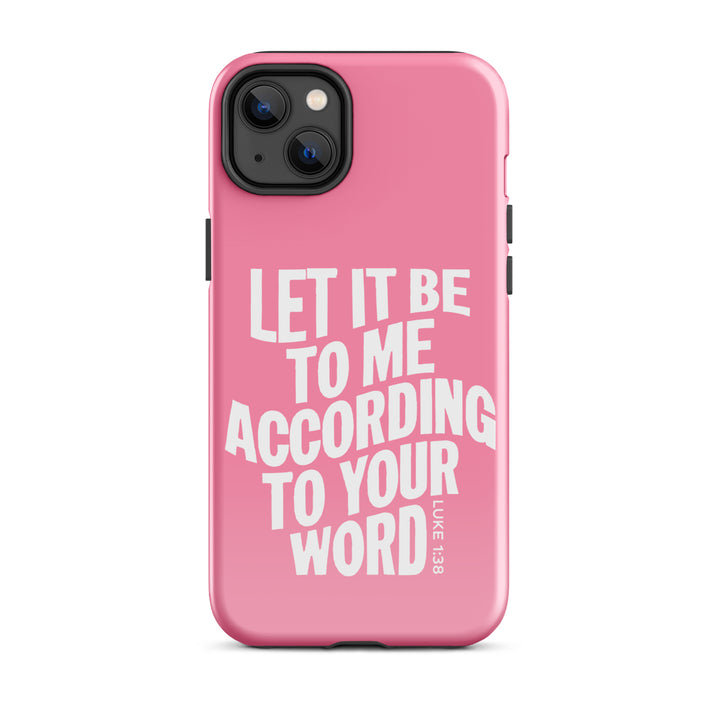 Christian Phone Case According To Your Word Pink  for iPhone® iPhone® Phone Cases Glossy iPhone 14 Plus 