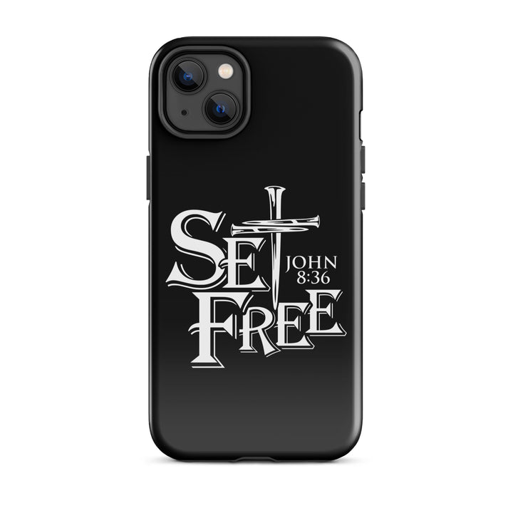 Christian Phone Case Set Free Black for iPhone® iPhone® Phone Cases Glossy iPhone 14 Plus 