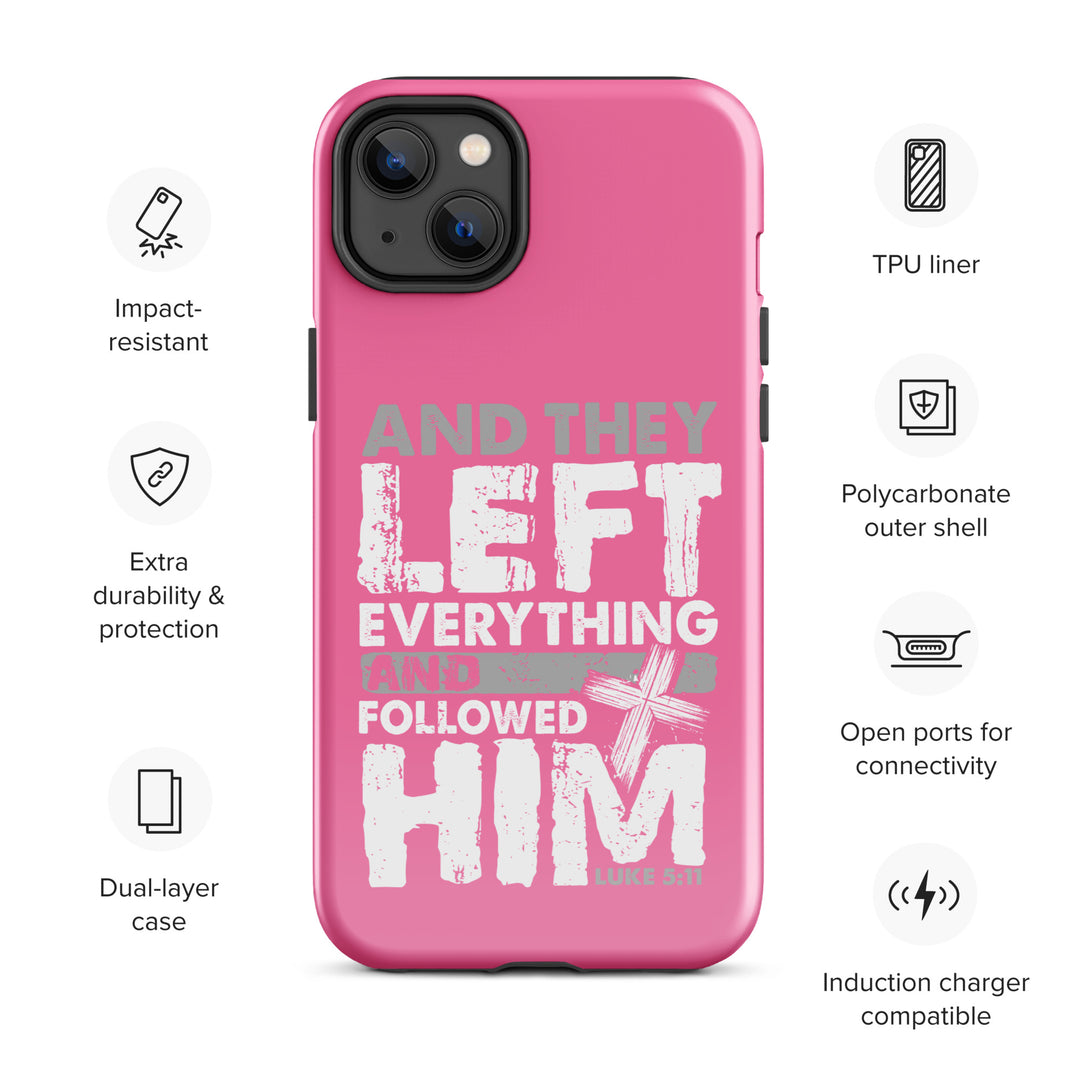 Christian Phone Case Left Everything Cross Pink for iPhone® iPhone® Phone Cases   