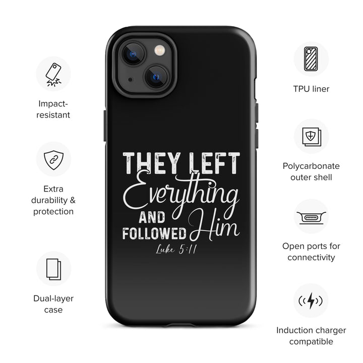 Christian Phone Case Left Everything Black for iPhone® iPhone® Phone Cases   