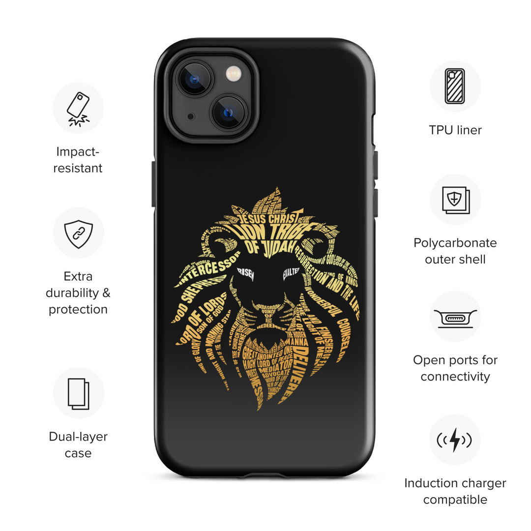 Christian Phone Case Lion Word Cloud Black for iPhone® iPhone® Phone Cases   