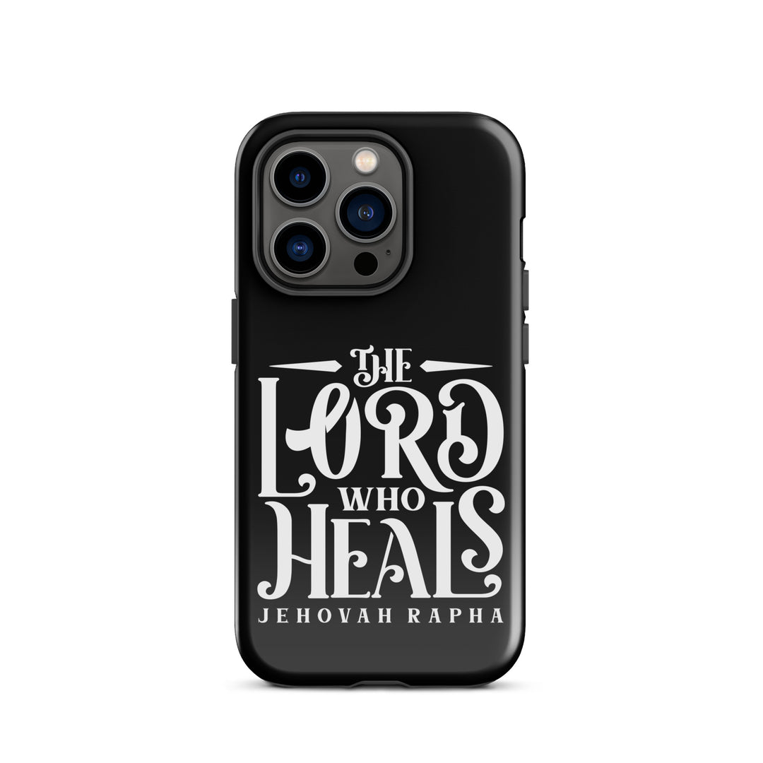 Christian Phone Case The Lord Who Heals Black for iPhone® iPhone® Phone Cases Glossy iPhone 14 Pro 