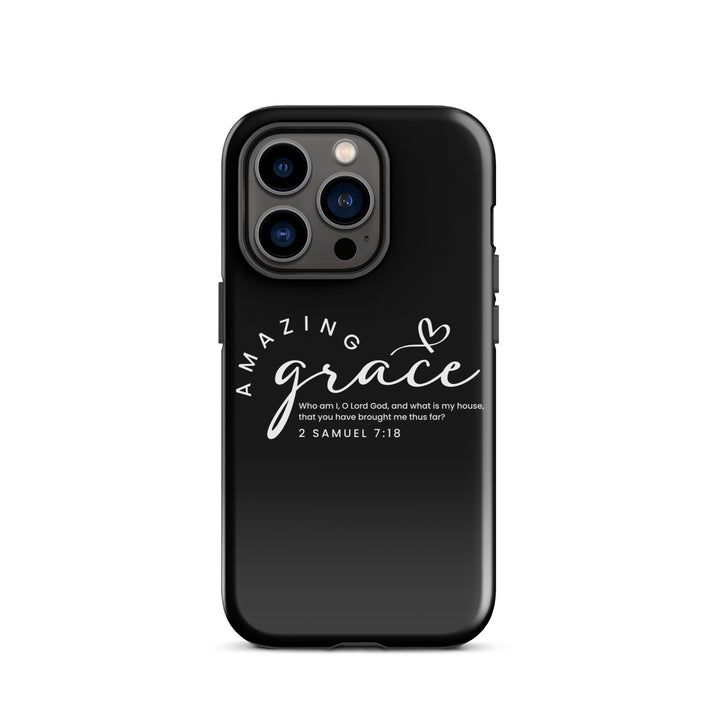 Christian Phone Case Amazing Grace Heart Black for iPhone® iPhone® Phone Cases Glossy iPhone 14 Pro 