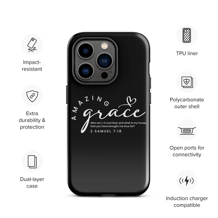 Christian Phone Case Amazing Grace Heart Black for iPhone® iPhone® Phone Cases   