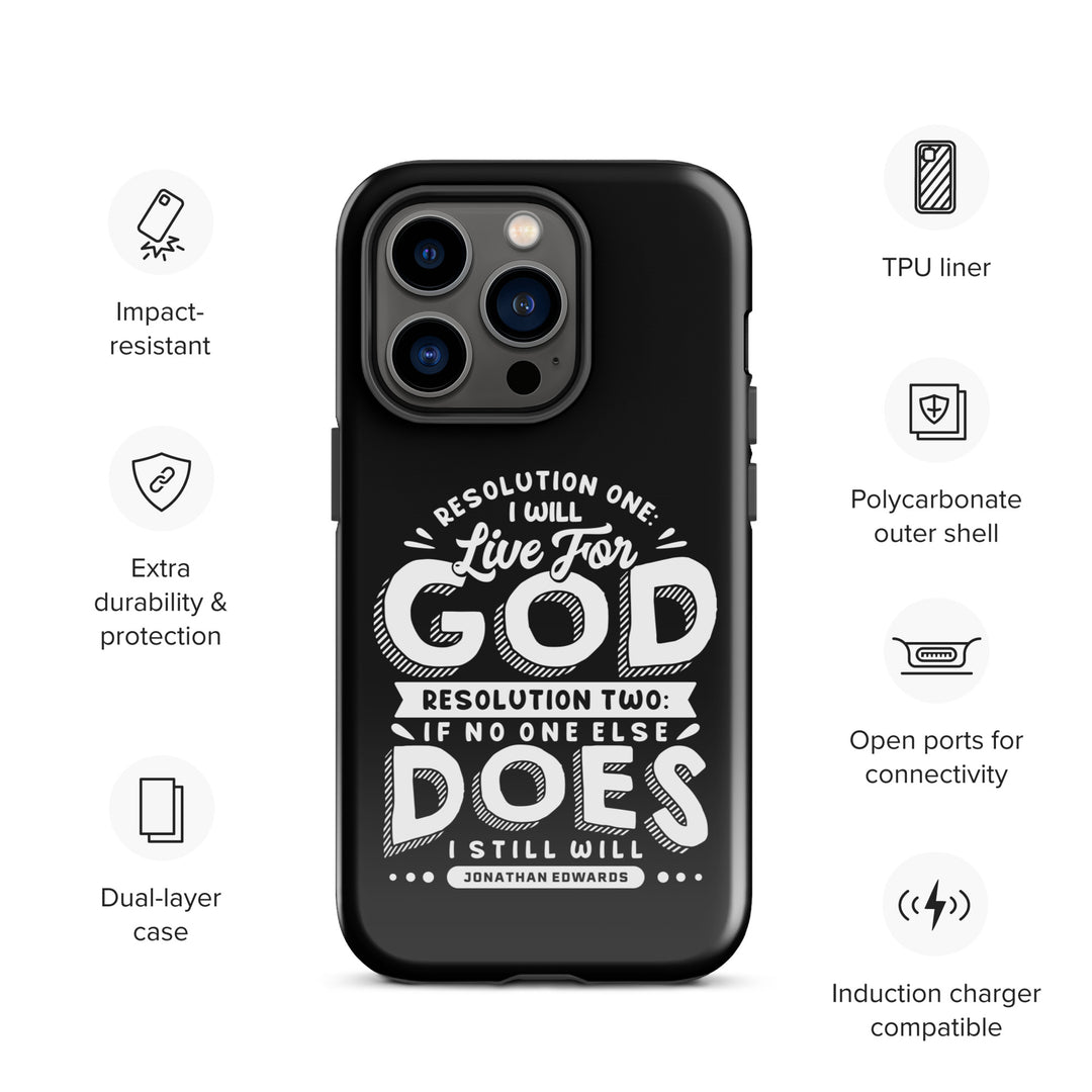 Christian Phone Case Live For God Black for iPhone® iPhone® Phone Cases   