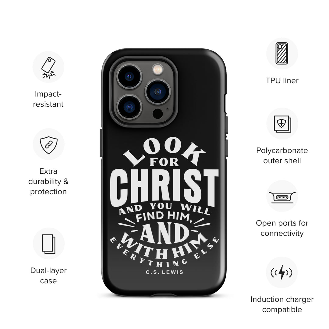 Christian Phone Case Look For Christ Black for iPhone® iPhone® Phone Cases   