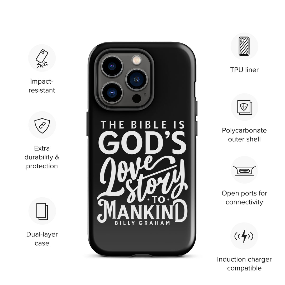 Christian Phone Case God's Love Story Black for iPhone® iPhone® Phone Cases   