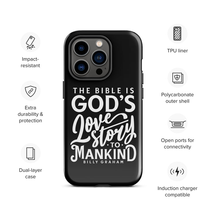 Christian Phone Case God's Love Story Black for iPhone® iPhone® Phone Cases   