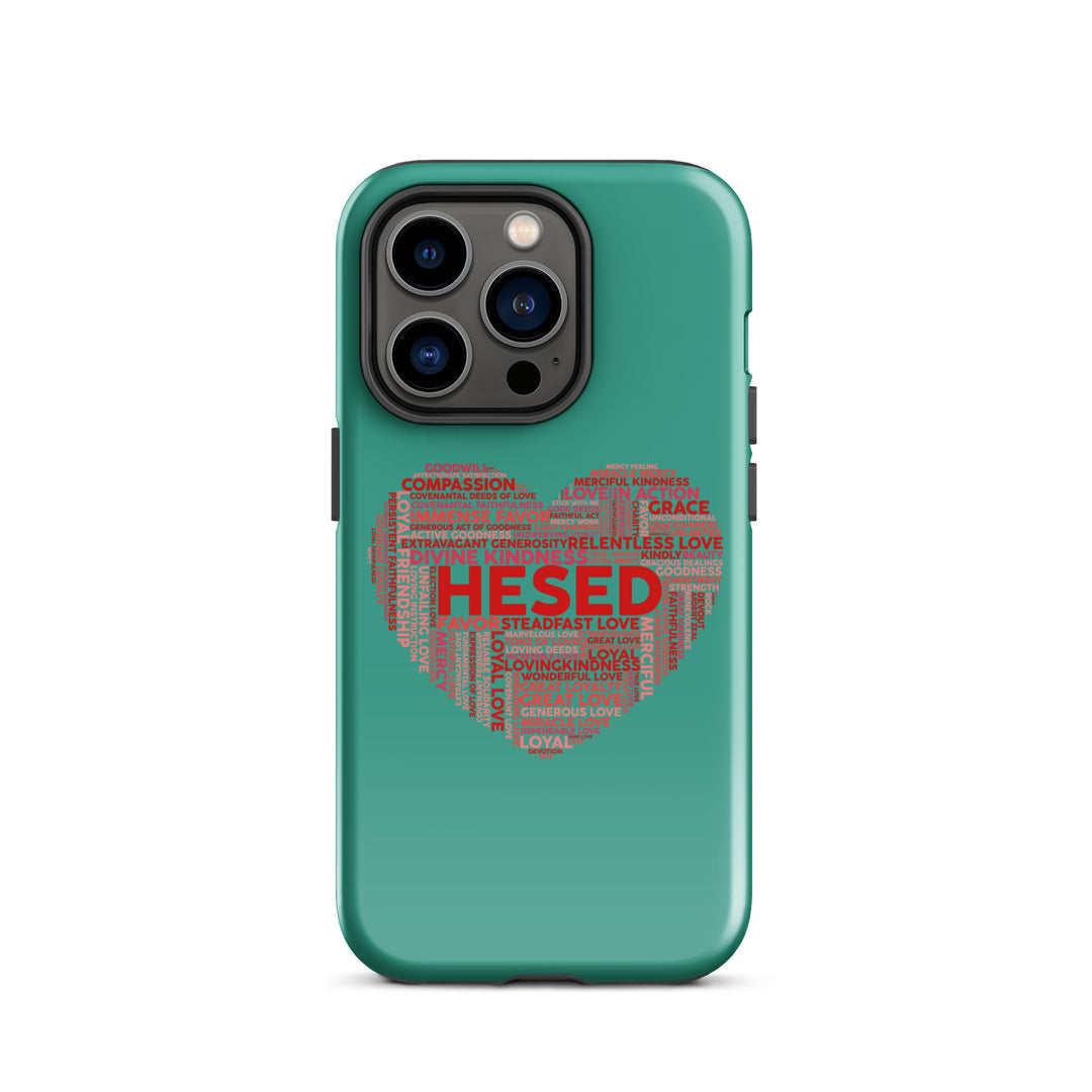 Christian Phone Case Hesed Heart Teal for iPhone® iPhone® Phone Cases Glossy iPhone 14 Pro 