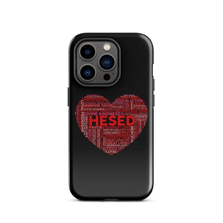 Christian Phone Case Hesed Heart Black for iPhone® iPhone® Phone Cases Glossy iPhone 14 Pro 