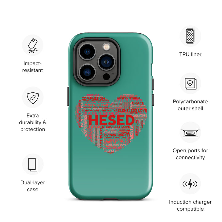 Christian Phone Case Hesed Heart Teal for iPhone® iPhone® Phone Cases   