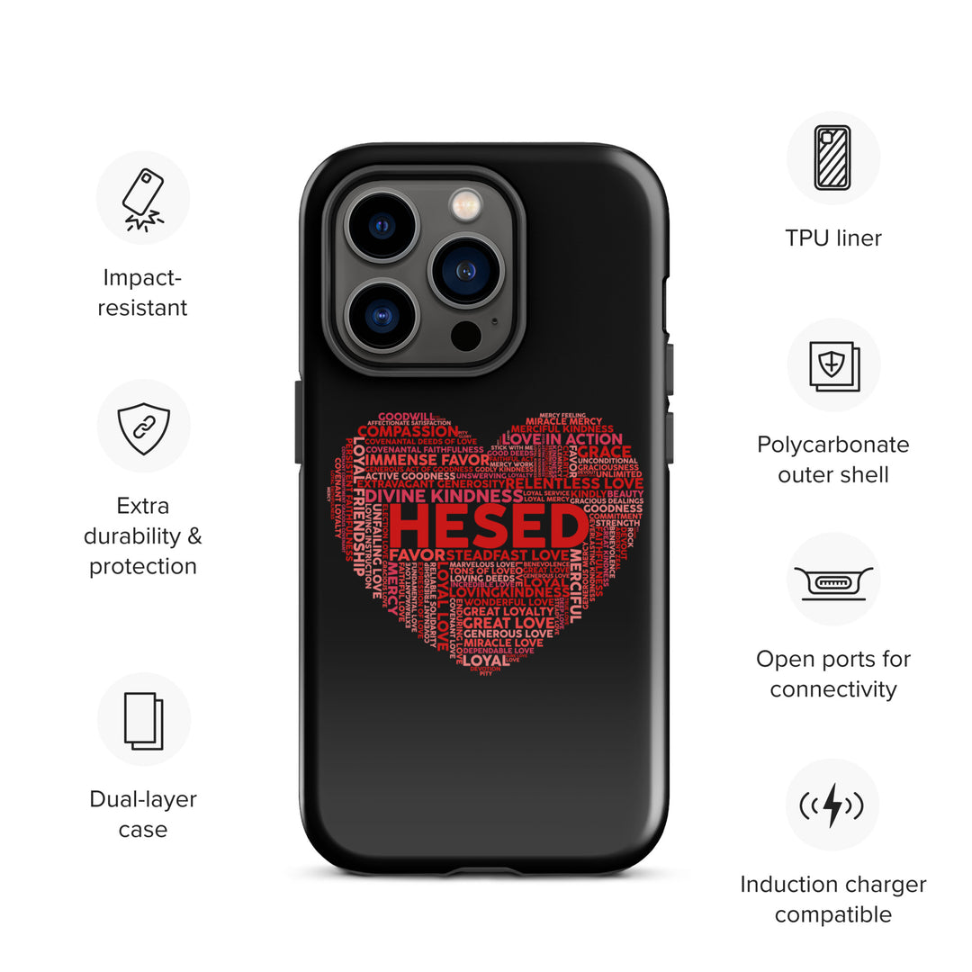 Christian Phone Case Hesed Heart Black for iPhone® iPhone® Phone Cases   