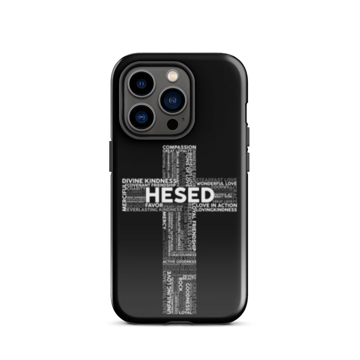 Christian Phone Case Hesed Cross Black for iPhone® iPhone® Phone Cases Glossy iPhone 14 Pro 