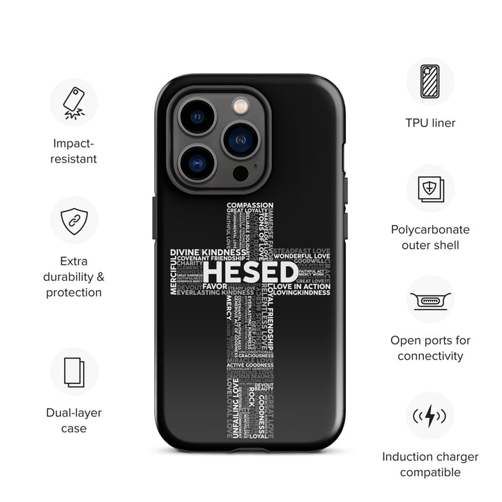 Christian Phone Case Hesed Cross Black for iPhone® iPhone® Phone Cases   